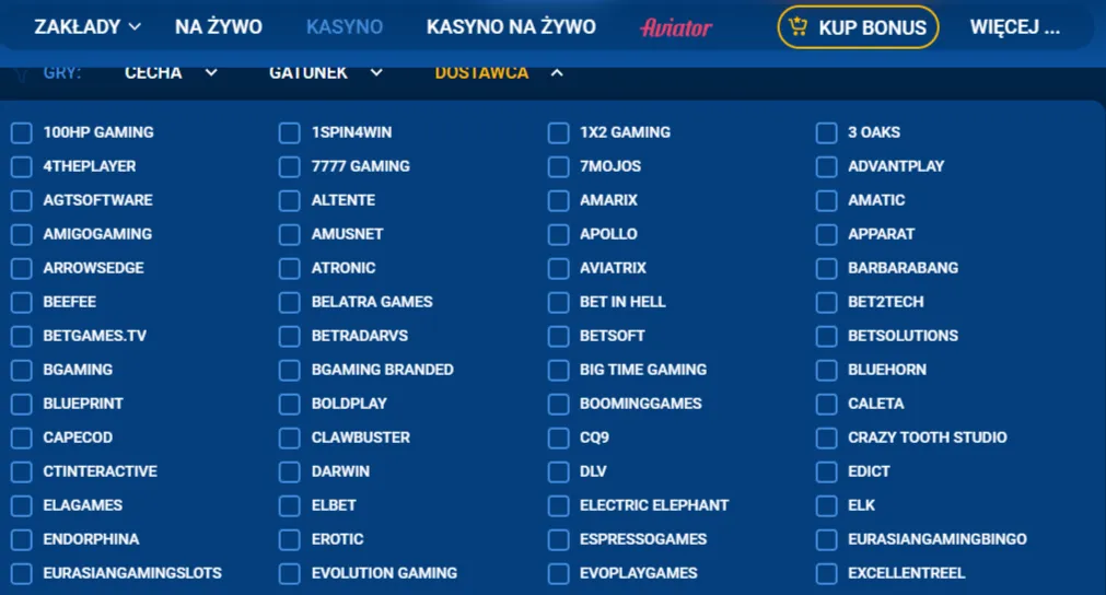 Dostawcy partnerscy MostBet