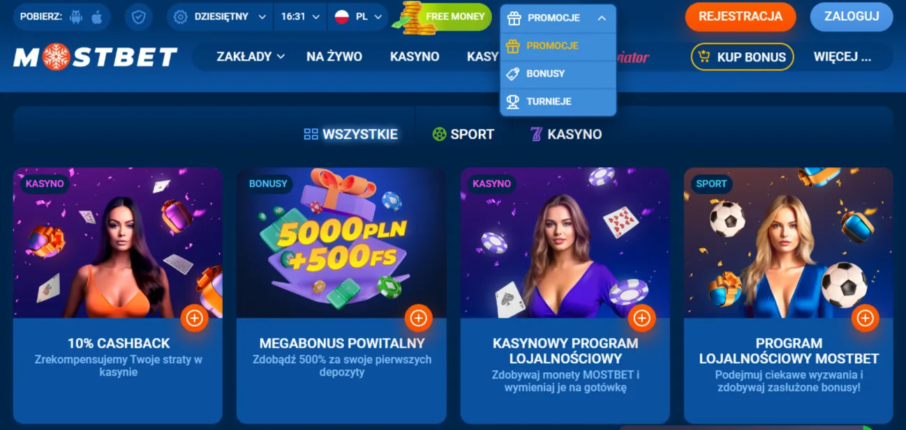 Promocje na stronie MostBet