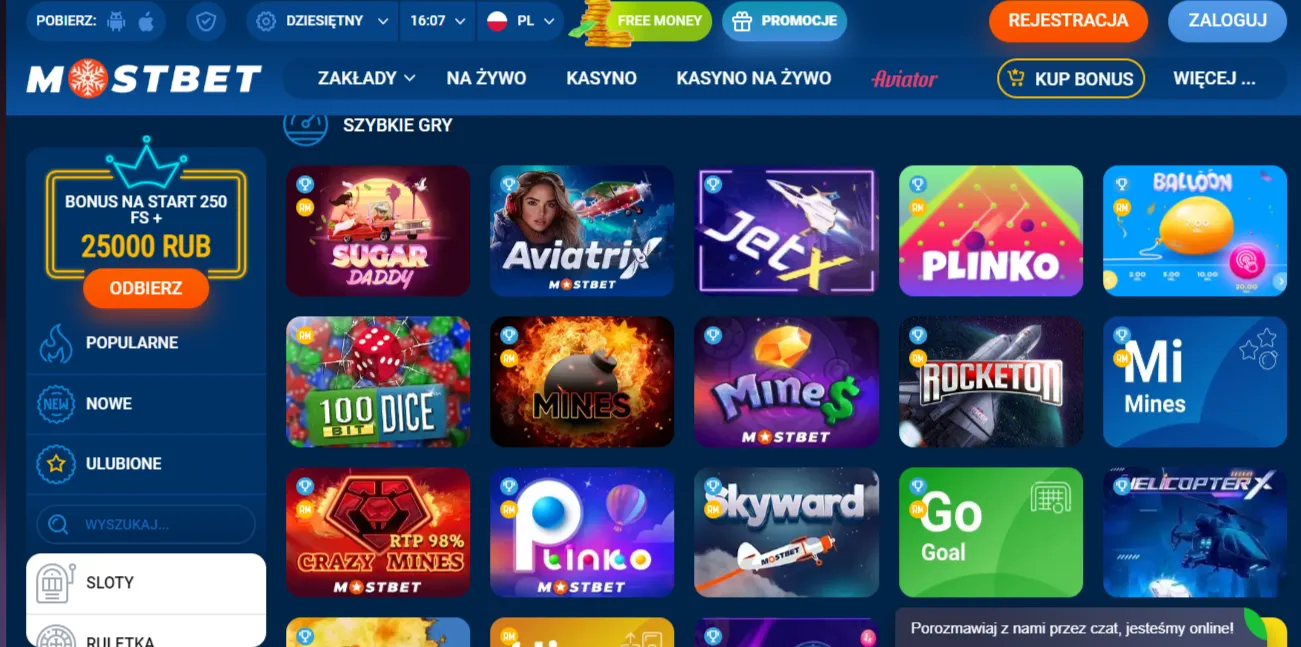 Gry Crash w MostBet