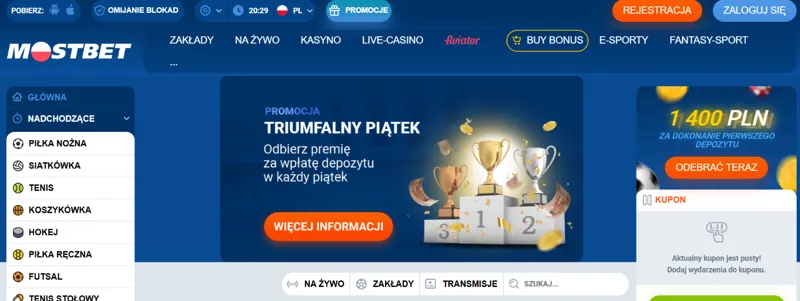 Zakłady i promocje w MostBet