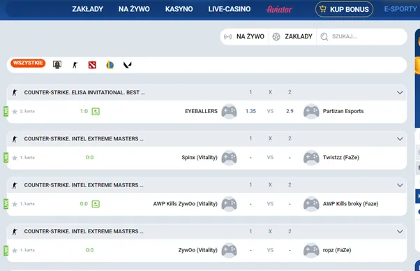 Cybersport w MostBet